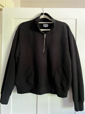 Mate the Label Black Half-Zip women’s sweatshirt size LARGE
